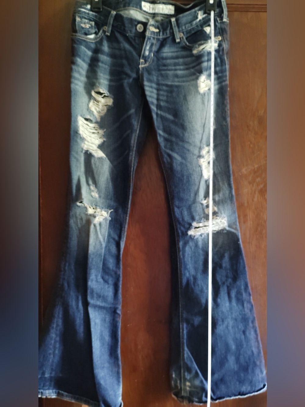 Hollister Distressed Dark Wash Flared Jeans